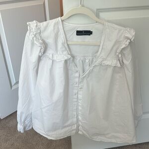 Tuckernuck White Ruffle Blouse